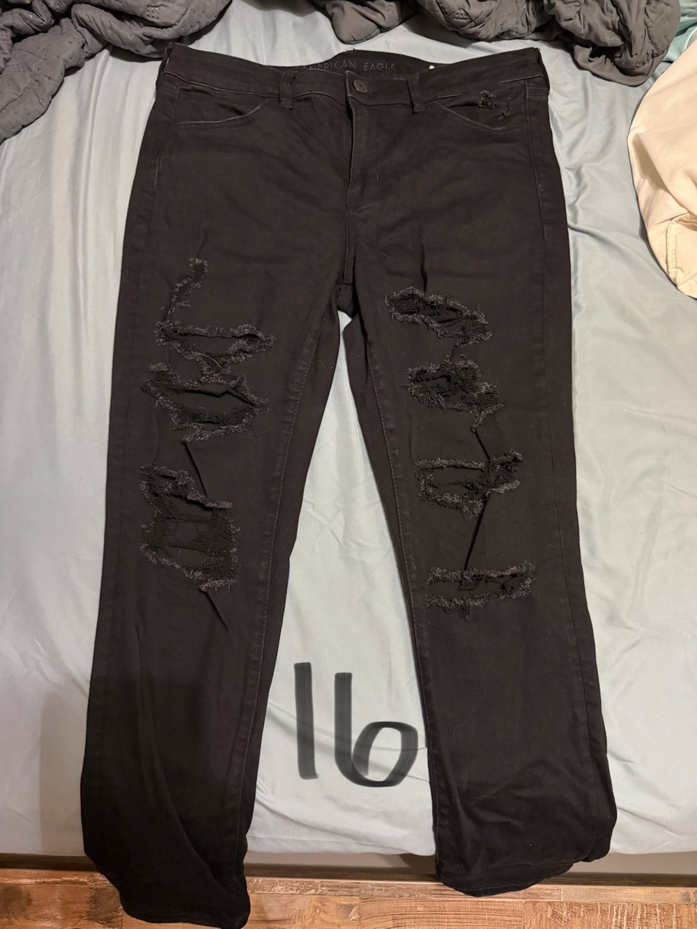 American Eagle Outfitters Black Ripped Skinny Jeans